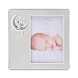 Hello Baby 2 Tone Silverplated Frame with Moon Icon 3.5" x 5"