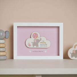 Hello Baby Framed Cloud Plaque - Girl Dream
