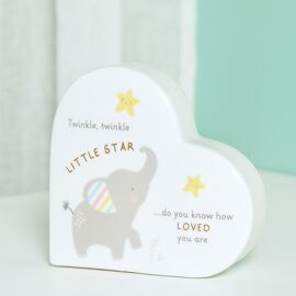 Hello Baby Ceramic Mantel Heart - Little Star