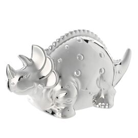 Bambino Silver Plated Dinosaur Money Box