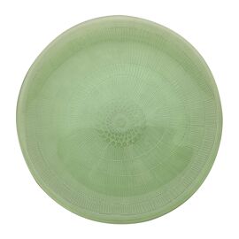 **MULTI 6** Recycled Glass Ribbed Charger Plate Green 32cm