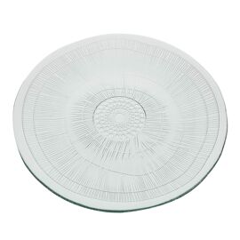 Recycled Glass Ribbed DIinner Plate Clear 28cm