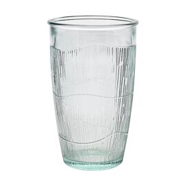 **MULTI 6** Recycled Glass Ribbed Tumbler Clear 13cm