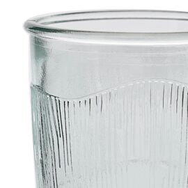 **MULTI 6** Recycled Glass Ribbed Tumbler Clear 13cm