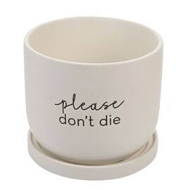 Country Living Ceramic Plant Pot - "Please Don't Die"
