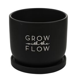 Country Living Ceramic Plant Pot - "Grow With The Flow"