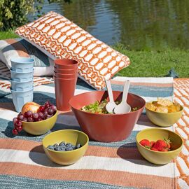 Country Living Gewebtes Terrakotta-Kissen für den Außenbereich – 30 cm x 50 cm