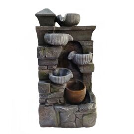 Country Living Water Fountain Containing 5 Pots & 1 Light