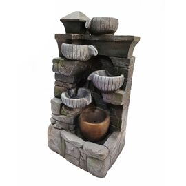 Country Living Water Fountain Containing 5 Pots & 1 Light