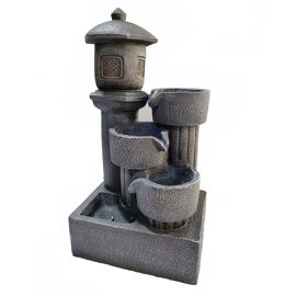 Country Living Water Fountain Containing 3 Pots & 1 Light