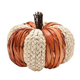 Country Living Woven Natural Leaves Pumpkin 20cm x 16cm