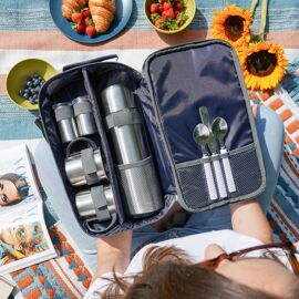 Country Living 2 Person Coffee Set With Stainless Steel Flask And Mugs