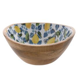 Country Living Mango Wood Bowl 24cms - Lemons