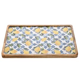 Country Living Mango Wood Serving Tray 40cms - Lemons