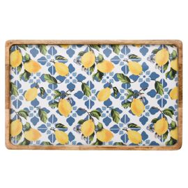 Country Living Mango Wood Serving Tray 40cms - Lemons