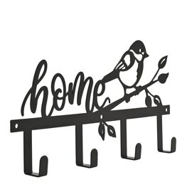 Country Living Metal Garden Plaque with Hooks - "Home"