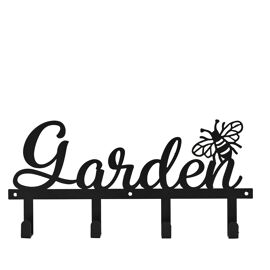 Country Living Metal Garden Plaque with Hooks - "Garden"