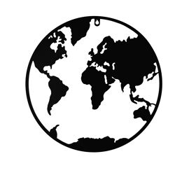 Country Living Metal Wall Art 40cms - World Map