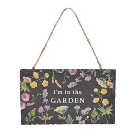 Country Living 21 x 15cm Slate Hanging Plaque "I'm In The Garden"