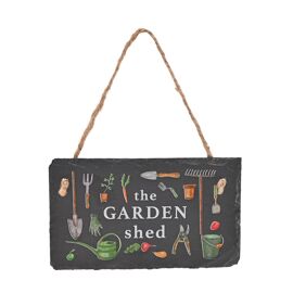 Country Living 21 x 15cm Slate Hanging Plaque "Garden Shed"