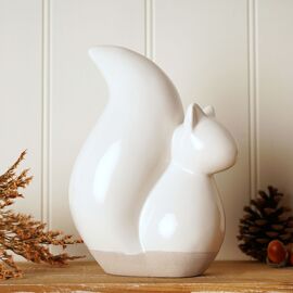 Country Living White Ceramic Squirrel - 23cm