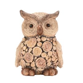 Country Living Wood Effect Owl with Log