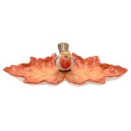 Country Living Robin On A Leaf Trinket Dish