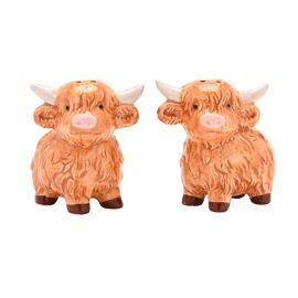 Country Living Highland Cow Salt & Pepper Shakers