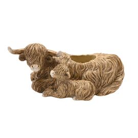 Country Living Highland Cow Figurine and Tealight Holder