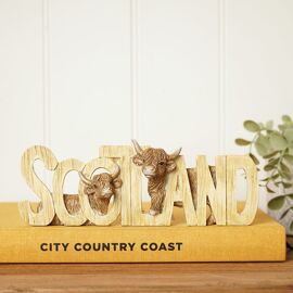 Country Living Highland Cow Plaque "Scotland"