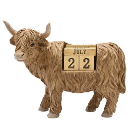 Country Living Highland Cow Figurine Calendar