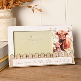 Country Living Highland Cow Photo Frame "Love You to the Moo and Back"
