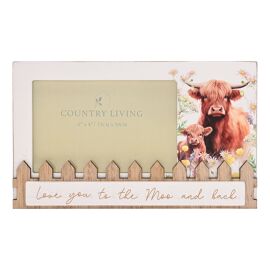 Country Living Highland Cow Photo Frame "Love You to the Moo and Back"