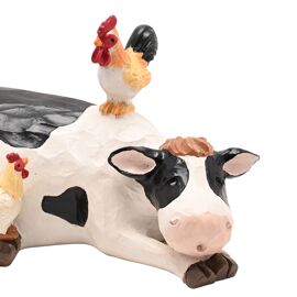 Country Living Resin Chicken & Cow Ornament