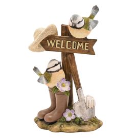 Country Living Blue Tits Welcome Sign