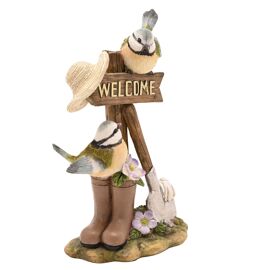 Country Living Blue Tits Welcome Sign