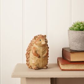 Country Living Wood Effect Resin Figurine 13cm - Sitting Hedgehog