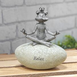 Country Living Frog on Stone ''Relax''