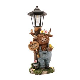 Country Living Highland Cow Solar Powered Lantern