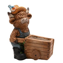 Country Living Highland Cow Outdoor Planter