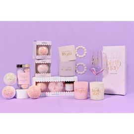 Confetti Bath Bomb, Bath Salts + Bath Puff Set