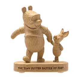 Disney Winnie The Pooh Wood Effect Resin Figurine 'The Tiny Pitter Patter of Feet"