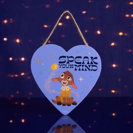 Disney Wish Hanging Heart Plaque 'Speak Your Mind'