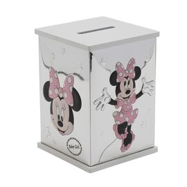 Disney Minnie Mouse Real 999 Silver Plate Money Bank - White Wood