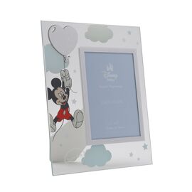 Disney 5" x 7"  Mickey Mouse Real Silver 999 Plated Glass Frame