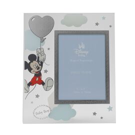 Disney 5" x 7"  Mickey Mouse Real Silver 999 Plated Glass Frame
