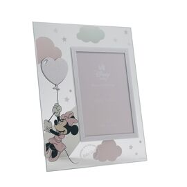 Disney 5" x 7"  Minnie Mouse Real Silver 999 Plated Glass Frame