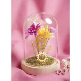 Disney Pastel Princess Florals In A Cloche With Neon Light - Rapunzel
