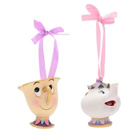 Disney Chip And Mrs Potts Set of 2 Hanging Decorations
