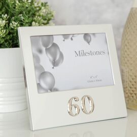 Milestones Aluminium Photo Frame with 3D Number 6" x 4" - 60